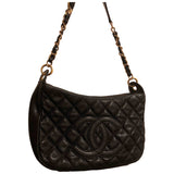 Chanel black leather handbag