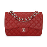 Chanel timeless/classique red leather handbag