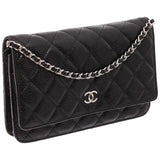Chanel wallet on chain black leather clutch bag