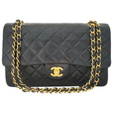 Chanel timeless/classique black leather handbag