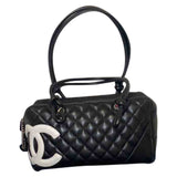 Chanel cambon black leather handbag