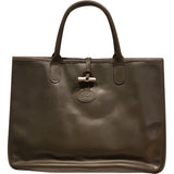 Longchamp roseau green leather handbag