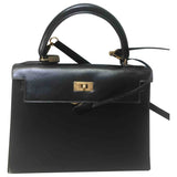 Hermès kelly 28 black leather handbag