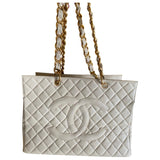 Chanel grand shopping beige leather handbag