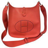 Hermès evelyne pink leather handbag