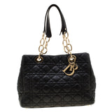Dior lady dior black leather handbag