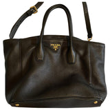 Prada saffiano  black leather handbag