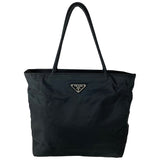 Prada tessuto city black cloth handbag