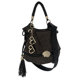 Lancel brigitte bardot anthracite suede handbag