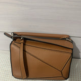 Loewe puzzle  brown leather handbag