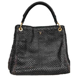 Prada black leather handbag
