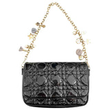 Dior miss dior black patent leather clutch bag