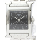 Hermès heure h black steel watch
