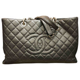 Chanel grand shopping anthracite leather handbag