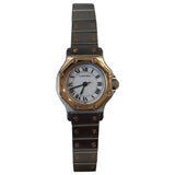 Cartier santos ronde metallic gold and steel watch