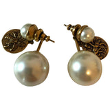Dior white metal earrings