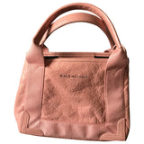Balenciaga navy cabas pink leather handbag