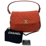Chanel orange leather handbag