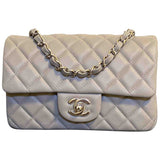 Chanel timeless/classique grey leather handbag