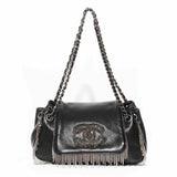 Chanel black leather handbag