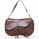 Dior saddle brown leather handbag