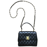 Chanel coco handle black leather handbag
