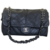 Chanel timeless/classique black leather handbag