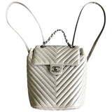 Chanel timeless/classique grey leather backpacks