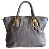 Prada grey leather handbag