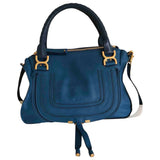 Chloé marcie blue leather handbag