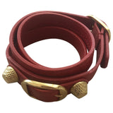 Balenciaga red leather bracelets