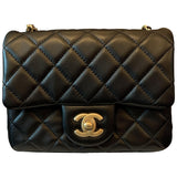 Chanel timeless/classique black leather handbag