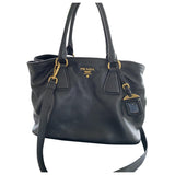 Prada black leather handbag