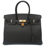 Hermès birkin 30 black leather handbag