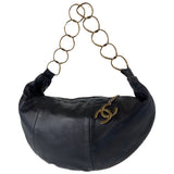 Chanel black leather handbag