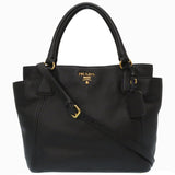 Prada black leather handbag