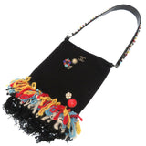 Chanel black wool handbag