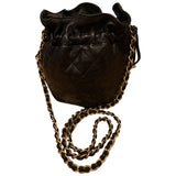Chanel black leather handbag