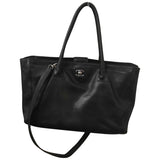 Chanel executive black leather handbag