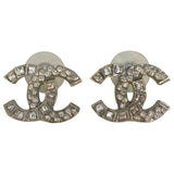 Chanel cc silver silver earrings