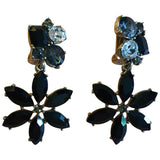 Oscar De La Renta black crystal earrings