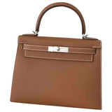 Hermès kelly 28 camel leather handbag