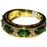 Non Signé / Unsigned green silver gilt rings