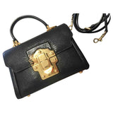 Dolce & Gabbana lucia black leather handbag