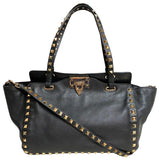 Valentino Garavani rockstud black leather handbag