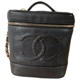 Chanel black leather handbag