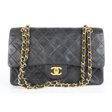 Chanel timeless/classique black leather handbag