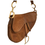 Dior saddle brown lizard handbag