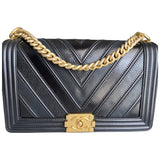 Chanel boy black leather handbag