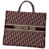 Dior book tote burgundy cloth handbag